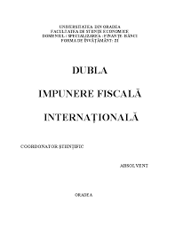 Doc Dubla Impunere Fiscala Maria Toader Academia Edu