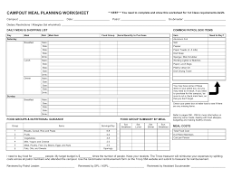 Be sure to list beverages and. Campout Menu Planning And Duty Roster Form
