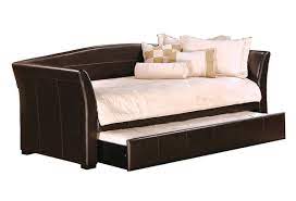 Rest rite estel contemporary upholstered black faux leather twin size daybed with trundle. Buy Jasper Brown Daybed With Trundle Part Hst849 Db9 Hst849 09 Badcock More