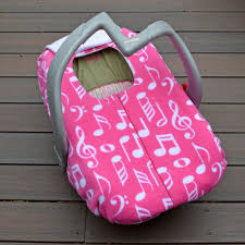Music Notes On Pink Infant Car Seat Cover Winter Car Seat Blanket With Zipper Car Seat Canopy Alter Pink Infant Car Seat Baby Car Seats Infant Car Seat Cover
