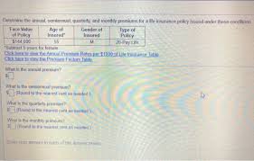 It's difficult to say based on what you shared if cash value life insurance policies make the most sense for you and your family. Determine The Annual Semiannual Quarterly And Chegg Com