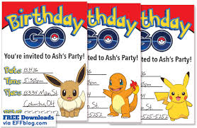 Trolls birthday invitation and thank you card printable. Pokemon Go Birthday Go Free Printable Invitations