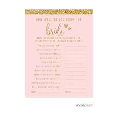 Today wouldn't have been the same without you helping my beautiful bride through today. How Well Do You Know The Bride Blush Pink Gold Glitter Print Wedding Bridal Shower Game Cards 20 Pack Walmart Com Walmart Com