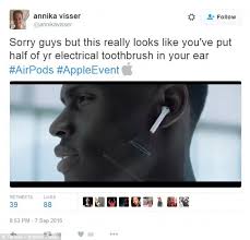 Apple S Iphone 7 Slammed Over Wireless Airpods Headphones That Cost 159 Daily Mail Online Tried something experimental with this meme!