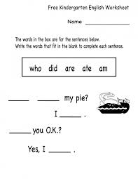 Free Printable Worksheets English Worksheets For Kindergarten Kindergarten English Kindergarten Worksheets