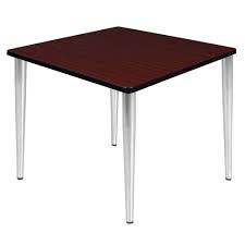 Its chrome, curved legs are modern and sleek and the clean natural honey/birch color of the table adds a some assembly is required with the shell round dining table top and it and the dining base ship in two boxes that may arrive at separate times. Best Selling 36 Dali Square Tapered Leg Dining Table Mahogany Chrome Regency Accuweather Shop