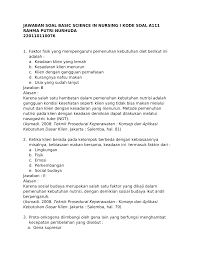Soal dan jawaban keperawatan gigi. Https Adoc Tips Download Jawaban Soal Basic Science In Nursing I Kode Soal A111 Rahma Html