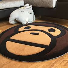 Sponsored Link Fashion Bape A Bathing Ape Monkey Head Round Carpet Rug Home Floor Mat Door Mat In 2020 Round Carpets Rugs On Carpet Rugs