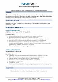 Communications Operator Resume Samples Qwikresume