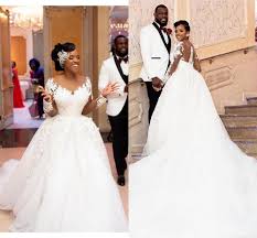 Alibaba.com offers 1,384 long sleeve satin wedding ball gowns products. Lace Long Sleeves Ball Gown Wedding Dress 2018 African Duchess Satin Wedding Gowns For Girls White Sheer Robe Buy At The Price Of 151 94 In Aliexpress Com Imall Com