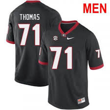 Mens 71 Andrew Thomas Georgia Bulldogs Black 2019 Ncaa Football Jersey