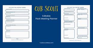 Free Cub Scout Pack Meeting Planner Cub Scout Ideas