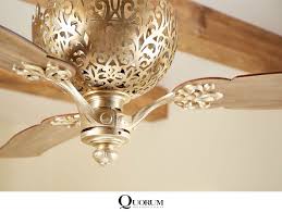 With a quorum remote control, you can adjust the breeze in the room with just the touch of a button. An Intricately Woven Filigree Of Vintage Gold Leaf Provides For A Stunning Fan Housing On The Quorum Le Monde Ceil Ceiling Fan Fan Light Ceiling Fan With Light