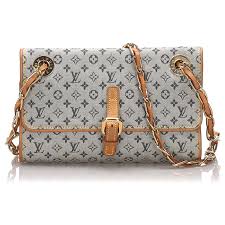 Louis delort & camille lou. Louis Vuitton Graues Monogramm Mini Lin Camille Braun Hellbraun Leder Baumwolle Tuch Ref 175595 Joli Closet