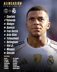 Kylian Mbappé and Asencio replaces Dean Huijsen and Trent in our starting  11😍 Fede Valverde is our rightback as Trent misses out due to an injury in  training 💔