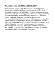 Oleh karena itu ada beberapa ciri ciri pantun yang harus dipenuhi. Ulasan Ciri Pelajar Cemerlang