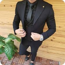 Black regular fit signature suit. Black Men Suits For Wedding Custom Groom Tuxedos Wide Peaked Lapel Slim Fit Groomsmen Blazers Evening Party Suitcoat Pant Vest From Feliru 82 49 Dhgate Com