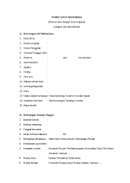 Tapi sebenarnya biodata diri bukan hanya dokumen pelengkap lamaran kerja semata. Doc Contoh Form Angket Bimbingan Konseling Yanuaria Eksa Academia Edu