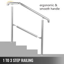 Learn about attaching railing posts to decks. Vevor Adjustable Stainless Steel Railing Fit For 1 3 Step Outdoor Stair Handrail Ebay