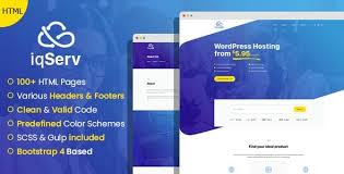 Iqserv Responsive Hosting Company Html Template Nulled Free Download Hosting Company Web Hosting Business Html Templates