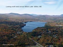 Aerial View Of Wilson Lake In Wilton Maine Maine Lake Aerial View