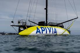 Apivia est un voilier monocoque de 60 pieds conçu pour la course au large, construit en 2019. Vendee Globe New Imoca60 Foiler Apivia Is Launched At Lorient