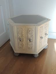 Lovely Hand Painted Octagonal End Table W Storage Painting Furniture Diy Flipping Furniture Painted End Tables