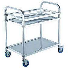 Generic rolling kitchen trolley cart stainless steel tabletop w/storage basket. 2 Shelf 850x450x900 Mm Square Tube Stainless Steel Utility Cart Tt Bu113