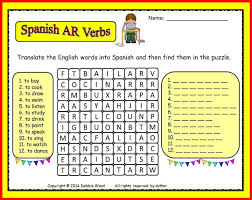 Spanish Ar Verbs Freebie Translate And Find Word Search Learn Another Language Spanish Sentences How To Speak Spanish