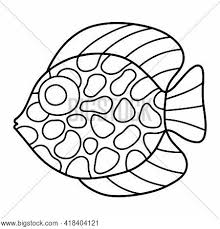 The coloring sheet features a beautiful fish with long tail and fins. Tropical Discus Fish Vector Photo Free Trial Bigstock