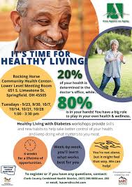 Good afternoon! Please consider attending our Health Living with Diabetes  workshops! We will meet every Tuesday beginning Tuesday, September 23,  2025, from 1:00 pm-3:30 pm at 651 S. Limestone Street Springfield, Ohio