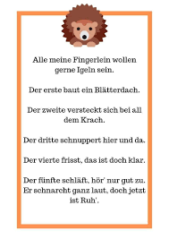 Igel Finger Spiel Fingerspiele Vorschullieder Geschichten Fur Kinder