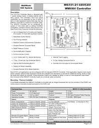 6 wattmaster manuals found at guidessimo database. Mg331 21 Vavcav Wmvav Controller Wattmaster Controls