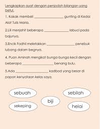 Dalam sesuatu bahasa yang ada penjodoh bilangan, sesuatu kata nama boleh disertakan penjodoh bilangan. Penjodoh Bilangan Online Pdf Worksheet