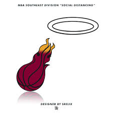 The miami heat are one of the most famous professional basketball teams in the history of the the logo underwent slight modifications in 1999 as the hoop was made white and the basketball featured. Miami Heat Logo Social Distancing Edition Designed By Myself Srelix On Instagram Heat