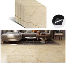 How to install marble tiles. Buy Veelike 12 X12 Marble Vinyl Floor Tiles Peel And Stick Yellow Marble Flooring Tile Self Adhesive Waterproof Floor Sticker Tile Decorative Covering For Bathroom Bedroom Kitchen Wall Basement 12 Pack Online In
