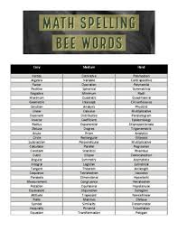 Math Spelling Words By Miss V S Math Class Teachers Pay Teachers