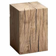 The wood boards run the length of the countertop and are random widths between 3 and 6. Merlin Solid Oak Block Side Table Natural Am Pm La Redoute
