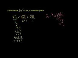 Approximating Square Roots The Square Root Khan Academy Real Number System Pre Algebra Square Roots