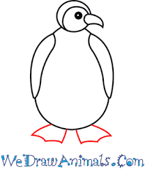 Draw a small horizontal oval for the feet. How To Draw A Simple Penguin For Kids