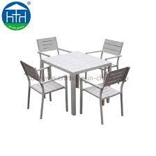 A dining table poolside is ideal for a relaxing eating experience. China Hot Sale Aluminum Garden Table Wholesale Outdoor Polywood Leisure Chair And Table Set Patio Hotel Garden Furniture China Outdoor Polywood Furniture Outdoor Garden Furniture