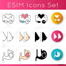 Symptoms Of Early Pregnancy Icons Set High Blood Pressure Change Stock Vector Crushpixel