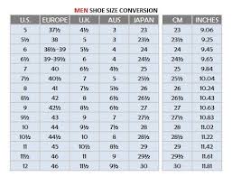 Most Popular American Mens Shoe Size Chart Foot Size Chart