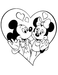 Always remember that it all started with a mouse. Mickey Mouse And Minnie Mouse In Love Within A Heart Free Disney Printable Valenti Disney Coloring Pages Valentine Coloring Pages Minnie Mouse Coloring Pages
