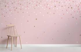 Falling Pink Stars Wallpaper Murals Wallpaper Girls Bedroom Wallpaper Girls Room Wallpaper Wallpaper Bedroom