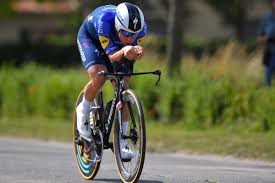 Remco evenepoel in the vuelta a burgos leader's jersey (image credit: Remco Evenepoel Deceuninck Quick Step Cycling Team