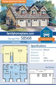 Traditional Style 3 Car Garage Apartment Plan Number 58568 With 2 Bed 2 Bath Carriage House Plans Garage Apartment Plan Garage Apartment Plans