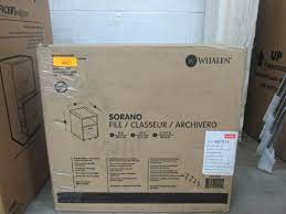 Solid wood legs intersect with metal supports to create the frame of the sorano computer desk. Whalen Sorano File Cabinet Model 1687611 Auction Auction Nation