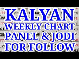 Sattamatka Kalyan Mumbai Weekly Follow Panel Jodi Chart