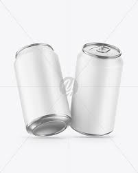 Two Metallic Drink Cans W Matte Finish Mockup In Can Mockups On Yellow Images Object Mockups